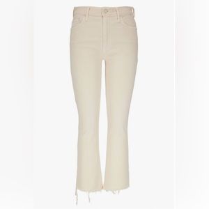 Mother the Insider Crop Step Fray Jeans, Chalk it Up - Size 24